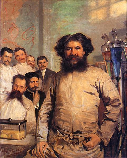 Leon Wyczolkowski Portrait of Ludwik Rydygier with his assistants.